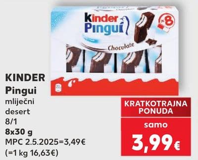 KINDER KINDER Pingui mliječni desert