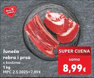 Juneća rebra i prsa s kostima