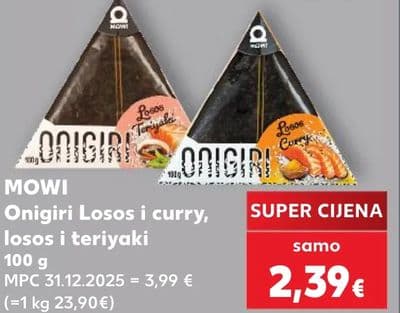 MOWI Onigiri Losos i curry, losos i teriyaki
