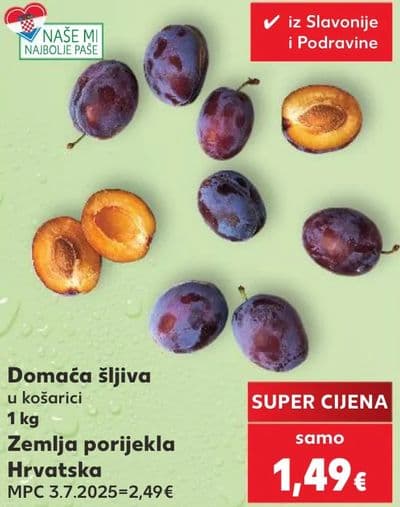 Domaća šljiva u košarici