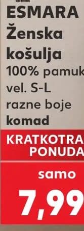 ESMARA ESMARA Ženska košulja 100% pamuk