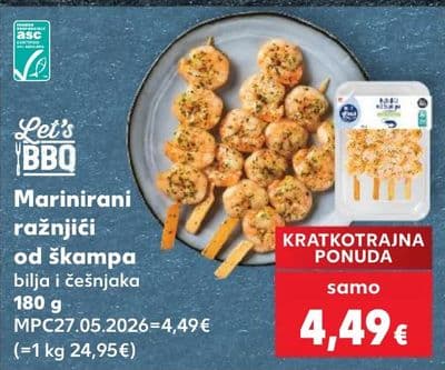 Let's BBQ Marinirani ražnjići od škampa bilja i češnjaka
