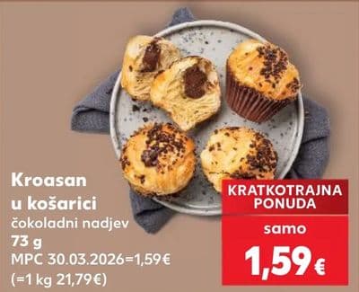 Kroasan u košarici čokoladni nadjev