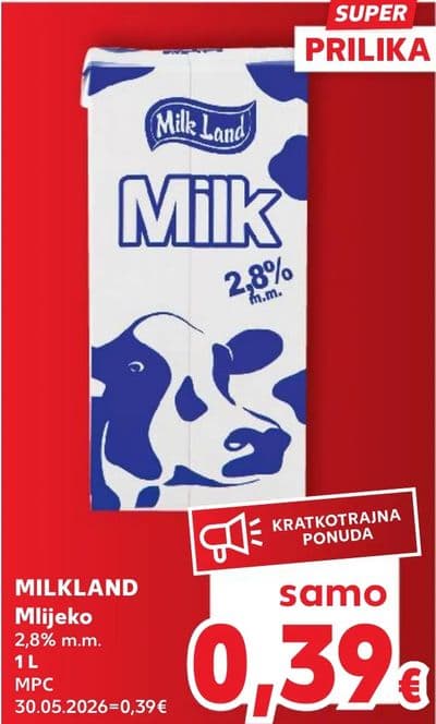 MILKLAND Mlijeko 2,8% m.m.