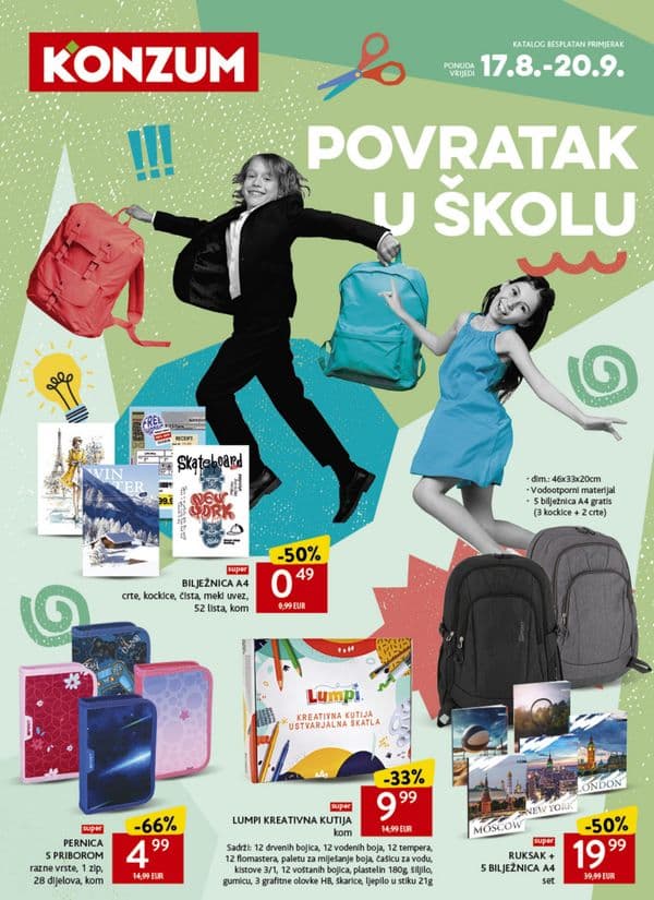 Konzum - Katalog škola (17. 08. 2026. - 20. 09. 2026.)