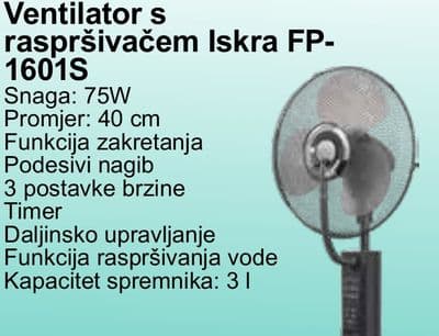 Iskra Ventilator s raspršivačem Iskra FP-1601S