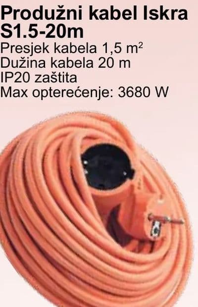 Iskra Produžni kabel Iskra S1.5-20m