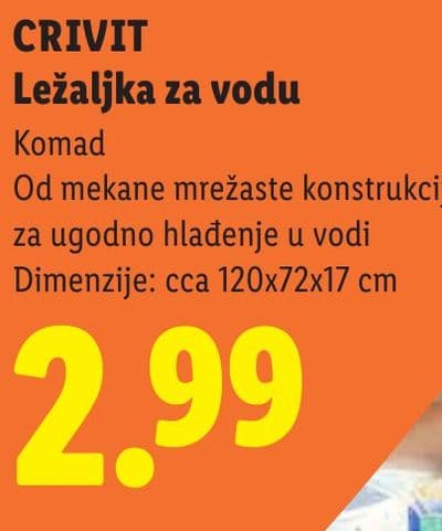 CRIVIT CRIVIT Ležaljka za vodu