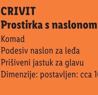 CRIVIT CRIVIT Prostirka s naslonom