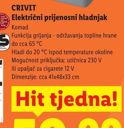 CRIVIT CRIVIT električni prijenosni hladnjak