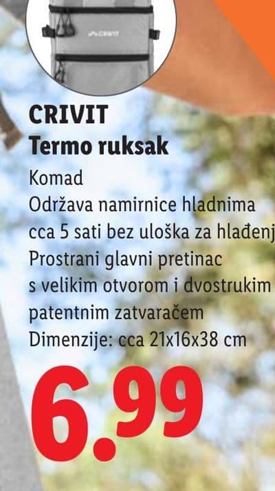 CRIVIT Termo ruksak