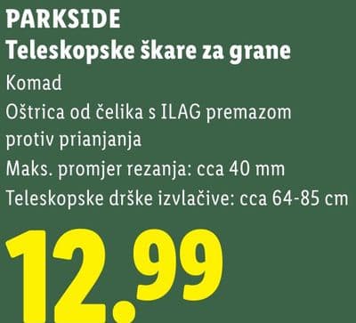 PARKSIDE PARKSIDE Teleskopske škare za grane