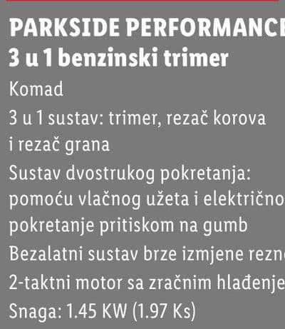 PARKSIDE PARKSIDE PERFORMANCE 3 u 1 benzinski trimer