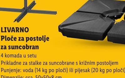 LIVARNO Ploče za postolje za suncobran