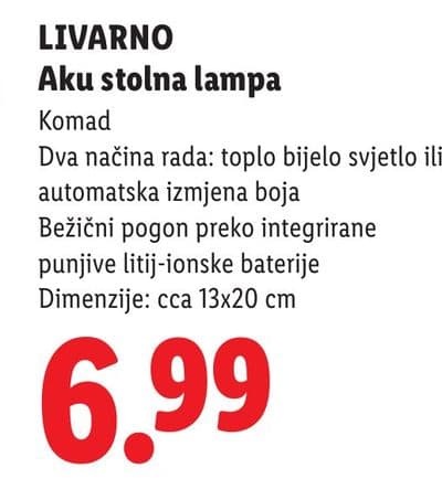 LIVARNO LIVARNO Aku stolna lampa