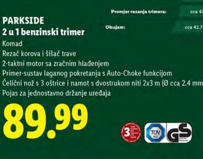PARKSIDE 2 u 1 benzinski trimer