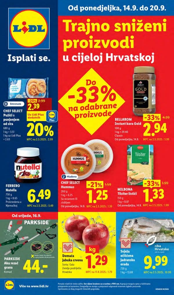 Lidl - Vrijedi od 14.09. do 20.09. Vrijedi od ponedjeljka 14.09. (14. 09. 2026. - 20. 09. 2026.)