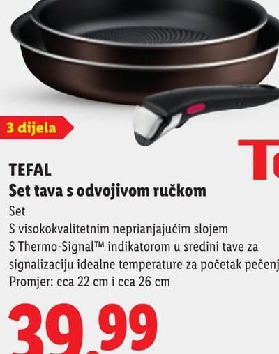 TEFAL Set tava s odvojivom ručkom