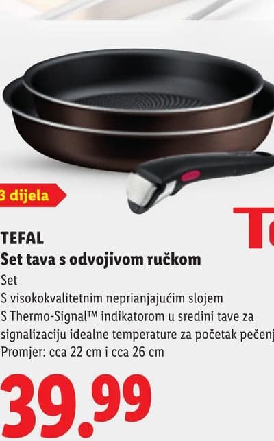 TEFAL Set tava s odvojivom ručkom