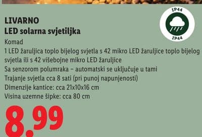 LIVARNO LED solarna svjetiljka