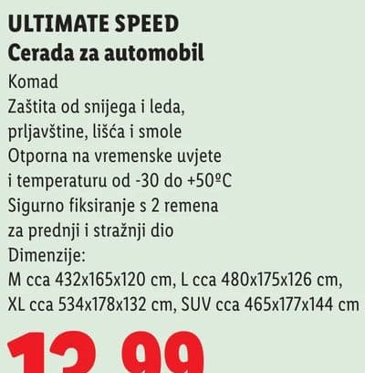 ULTIMATE SPEED Cerada za automobil