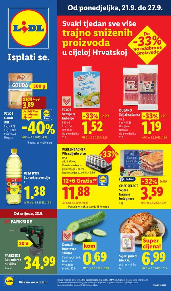 Lidl - Vrijedi od 21.09. do 27.09. Vrijedi od ponedjeljka 21.09. (21. 09. 2026. - 27. 09. 2026.)