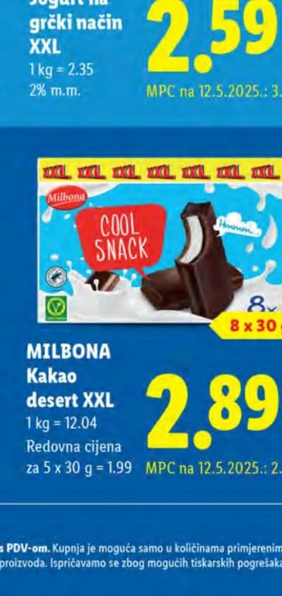 MILBONA Kakao desert XXL