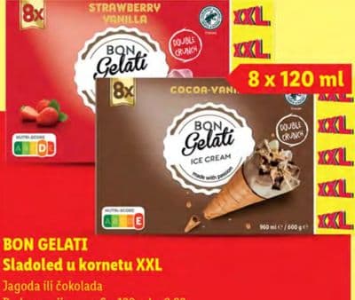 BON GELATI Sladoled u kornetu