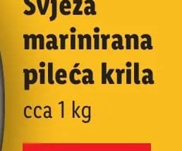 Svježa marinirana pileća krila