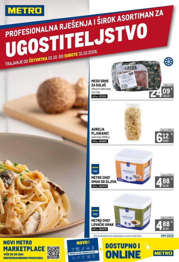 Metro Profesionalna rješenja za ugostiteljstvo katalog (01. 10. 2026. - 31. 10. 2026.)