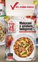ToJeTo Rižoto s umakom od gljiva, makaroni s umakom Bolognese, Penne s umakom 4 vrste sira