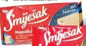 Smješak Napolitanke s čokoladom i mljekom