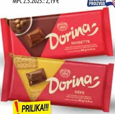 Dorina Čokolada s keksom, Noisette