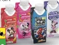 Disney Sok Disney nektar jagoda+vitamini, borovnica+vitamini, 100% Juice jabuka