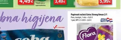 Flora Papirnati ručnici Extra Strong limun 2/1