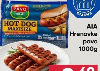 AIA Hrenovke pavo 1000g