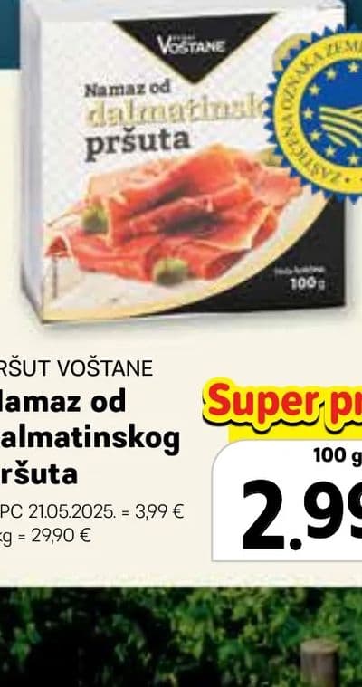 PRŠUT VOŠTANE Namaz od dalmatinskog pršuta