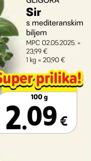 SIRANA GLIGORA Sir s mediteranskim biljem