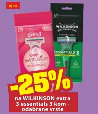 WILKINSON na WILKINSON extra 3 essentials 3 kom - odabrane vrste