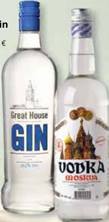MOSKVA Vodka GREAT HOUSE Gin