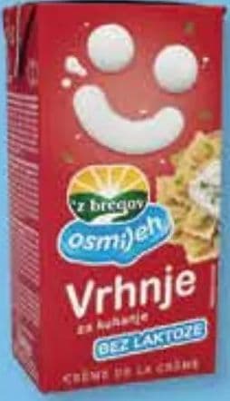 Vindija Vindija 'z bregov Vrhnje za kuhanje bez laktoze
