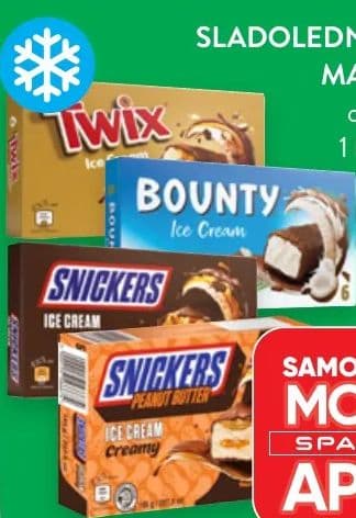 SLADOLEDNI PRUTIĆI SNICKERS, MARS, BOUNTY ILI TWIX