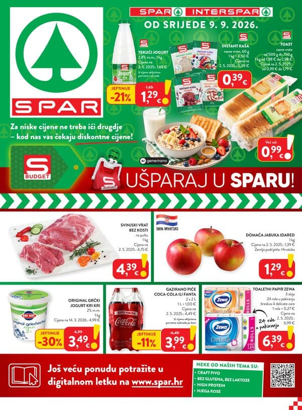 Spar - Letak (09. 09. 2026. - 15. 09. 2026.)