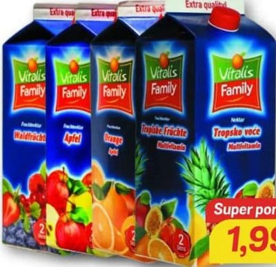 Vitalis nektar šumsko voće / jabuka / naranča jabuka / tropsko voće multivitamin