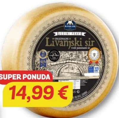 Mljekara Livno Livanjjski sir u kolutu