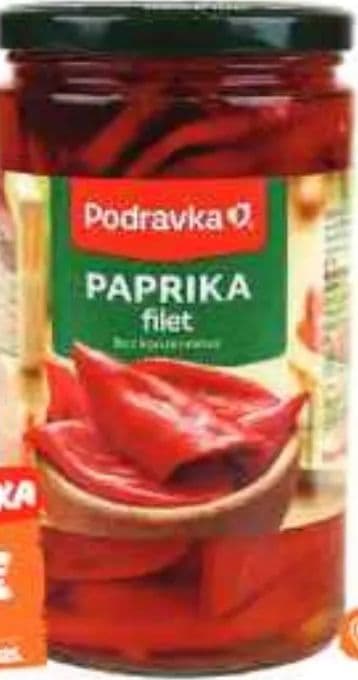 Podravka Kisela paprika fileter crveni ocijeđena masa