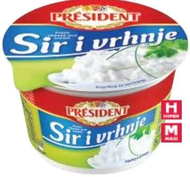 President Sir i vrhnje 200 g