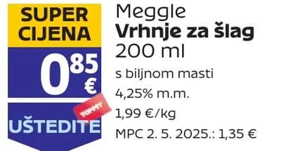 Meggle Creme Patisseria Vrhnje za šlag