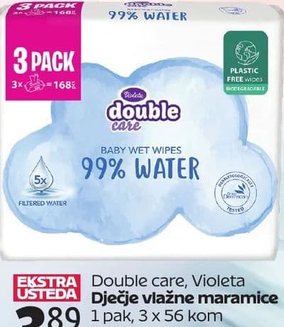 Double care, Violeta Dječje vlažne maramice