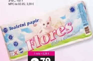 FLORES TOALETNI PAPIR 3-sl., 10/1